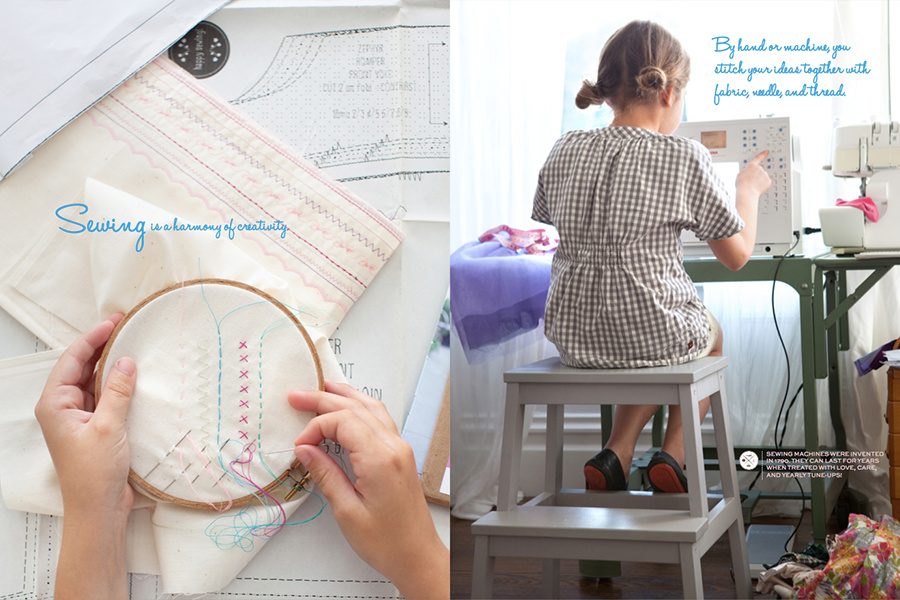 A page spread from Invitation to Sew