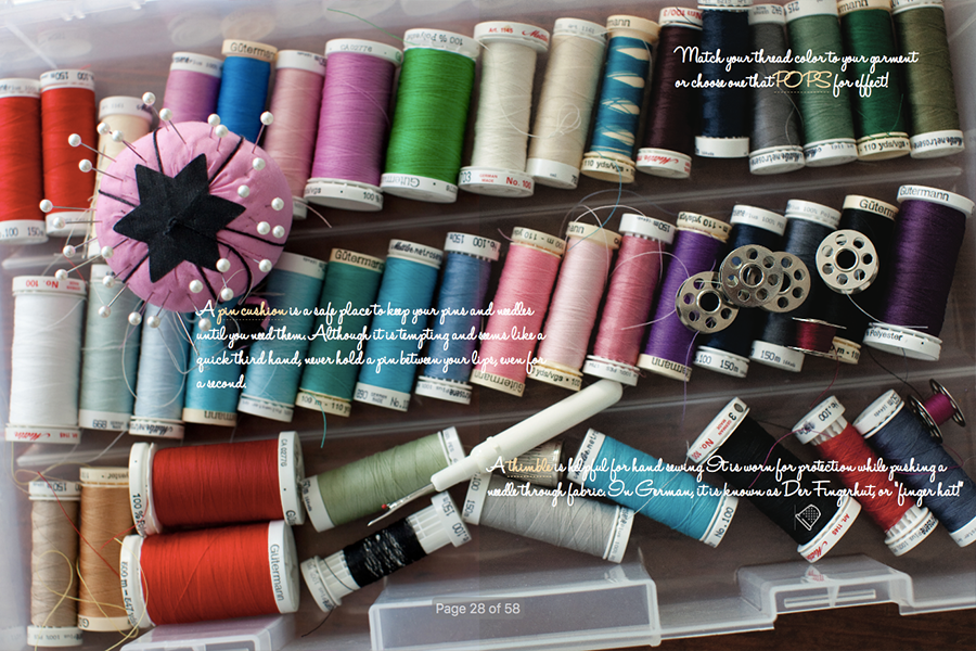 A page spread from Invitation to Sew