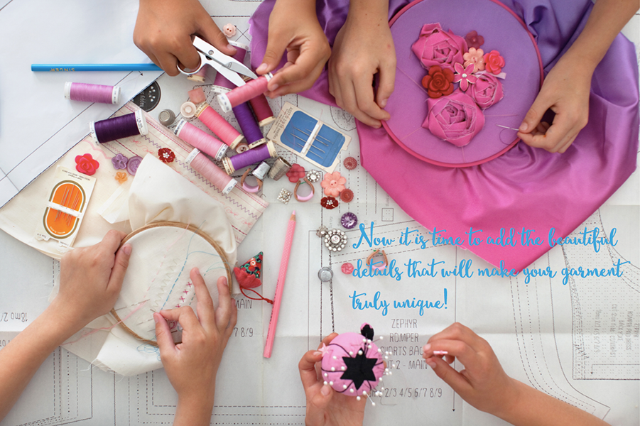 A page spread from Invitation to Sew
